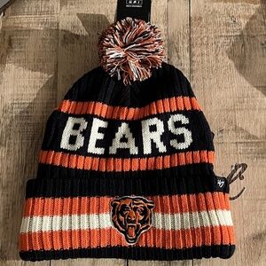 Chicago Bears '47 Brand Adult Cuffed Knit Pom Top Beanie OSFM Hat Cap NWT